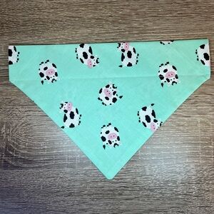 Teal Cows over the collar bandana
